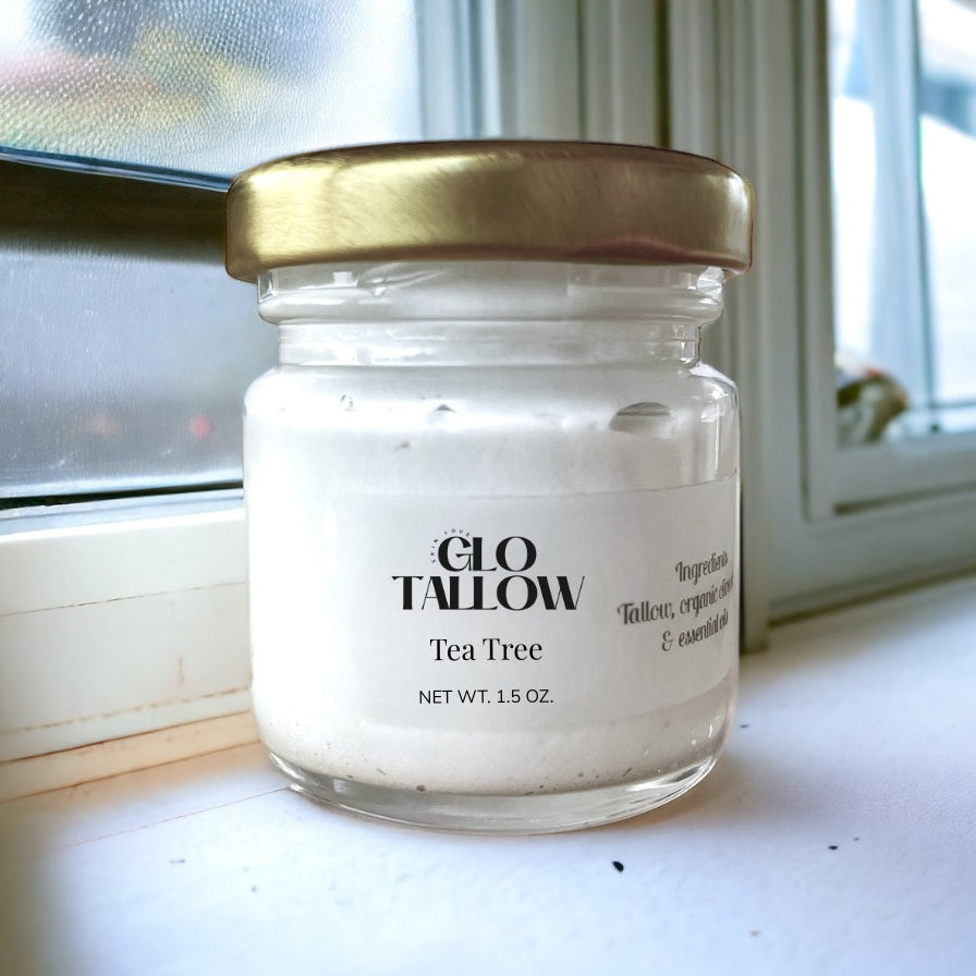 Travel Size jar of sitting on white window seal