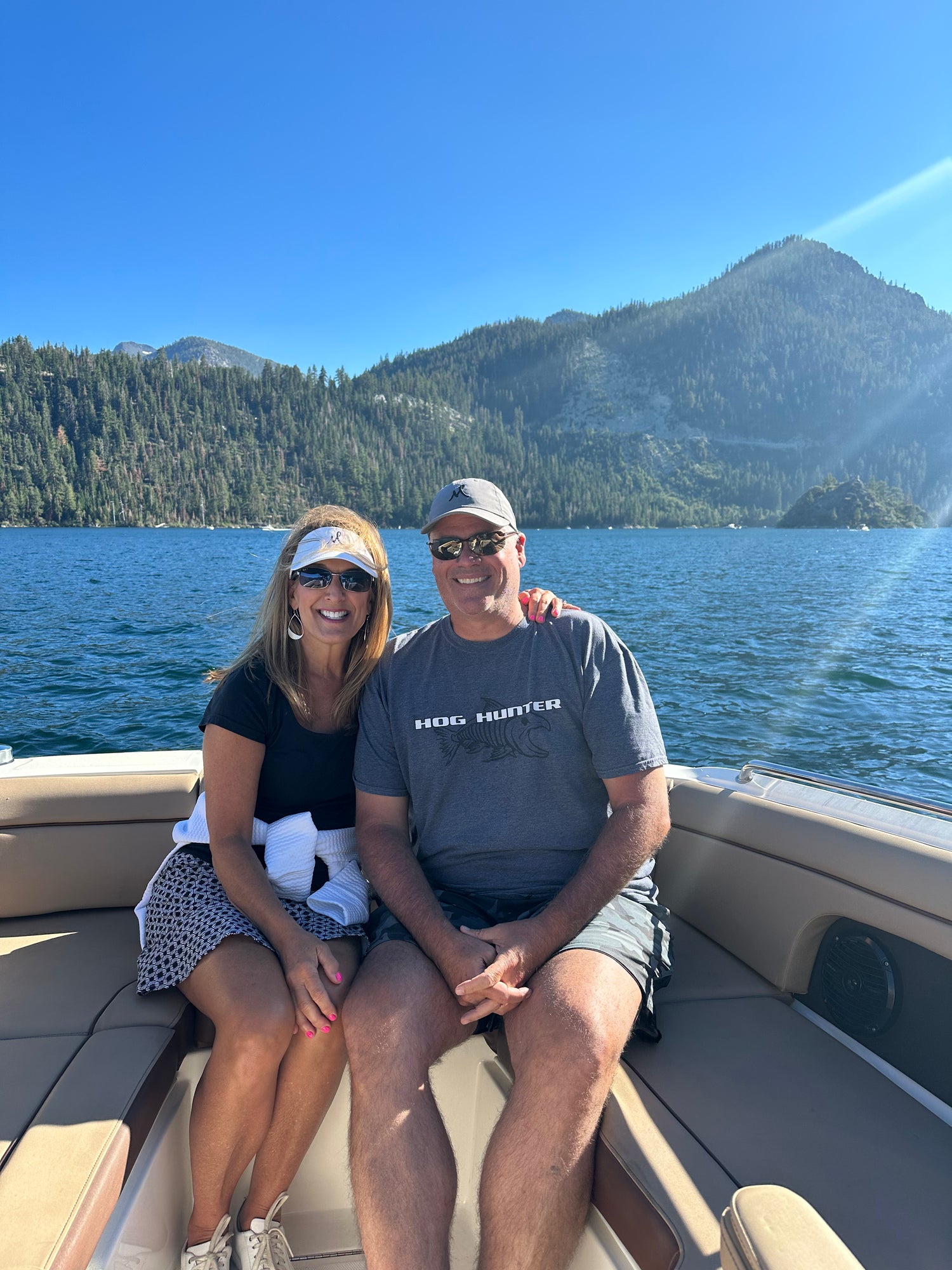 two people on a boat